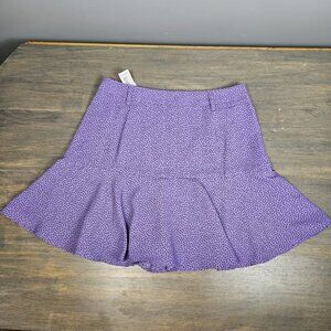 Love for Humanity Mini Skirt Women's Purple Black Polka Dot Skort Medium
